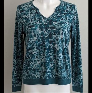 Sandwich Blue/Teal Patterned Women's Top